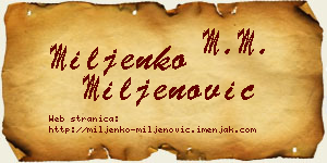 Miljenko Miljenović vizit kartica